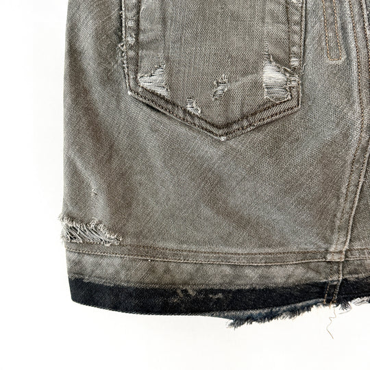 Rick Owens Early Archive 2004 Distressed Denim Skirt