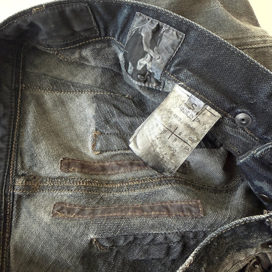 Rick Owens Early Archive 2004 Distressed Denim Skirt