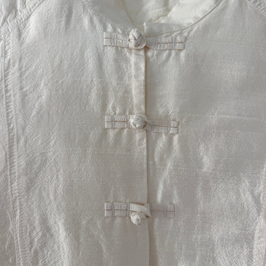 EN SOIE enSoie Zurich white silk blazer