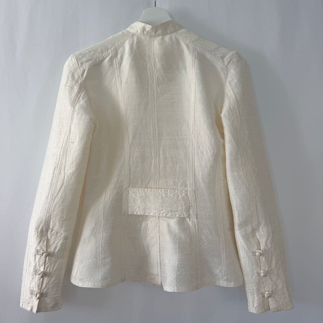 EN SOIE enSoie Zurich white silk blazer