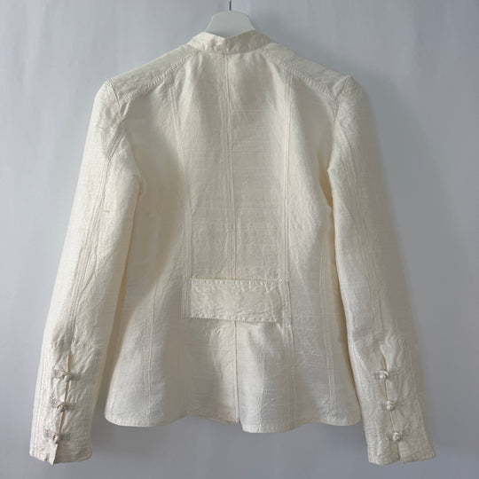 EN SOIE enSoie Zurich white silk blazer