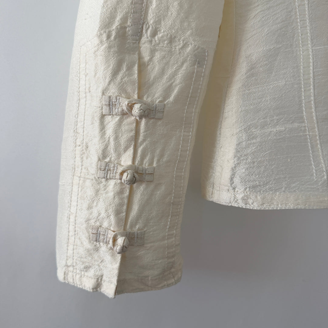 EN SOIE enSoie Zurich white silk blazer