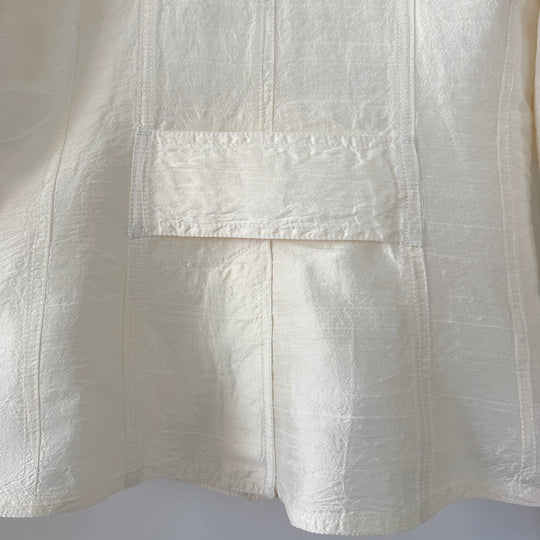 EN SOIE enSoie Zurich white silk blazer