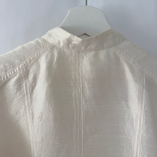 EN SOIE enSoie Zurich white silk blazer