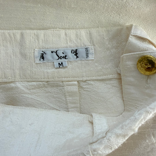 EN SOIE enSoie Zurich white silk pants