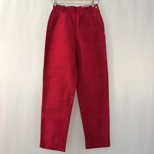 EN SOIE enSoie Zurich red silk pants