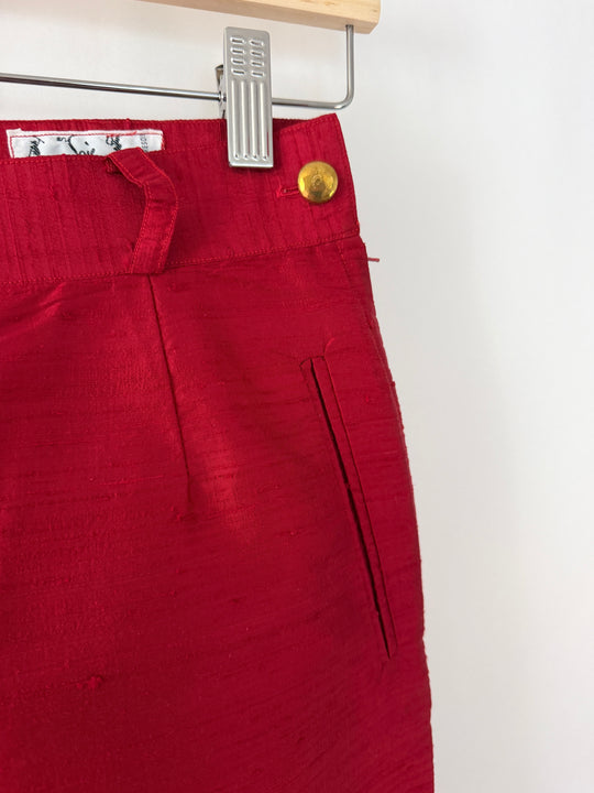EN SOIE enSoie Zurich red silk pants
