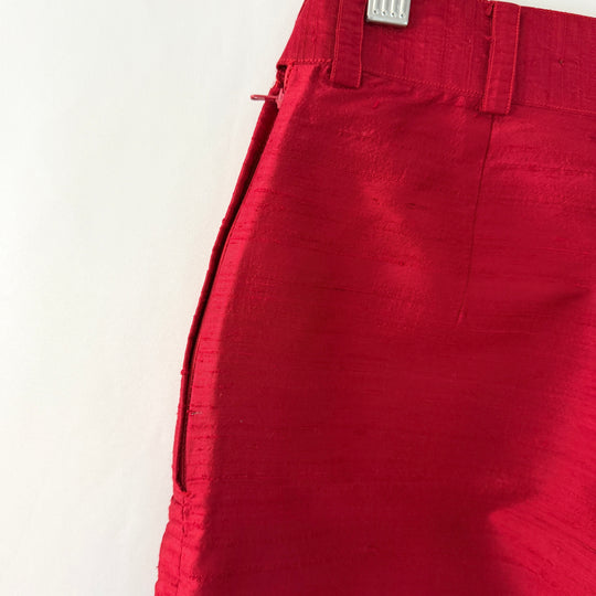 EN SOIE enSoie Zurich red silk pants