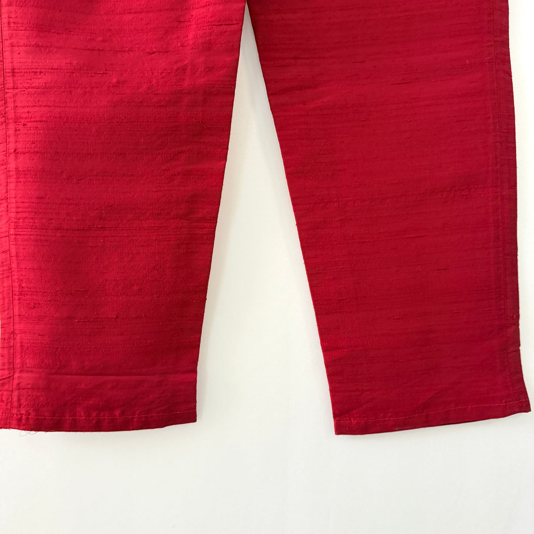 EN SOIE enSoie Zurich red silk pants