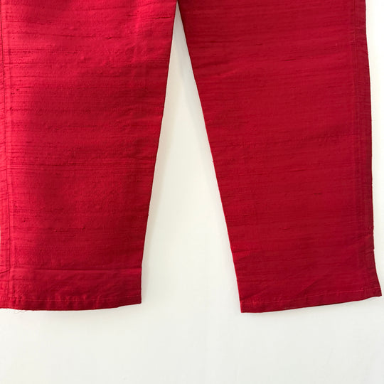 EN SOIE enSoie Zurich red silk pants