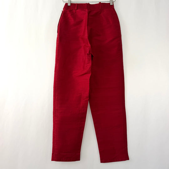 EN SOIE enSoie Zurich red silk pants