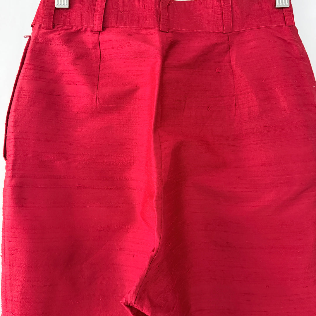 EN SOIE enSoie Zurich red silk pants