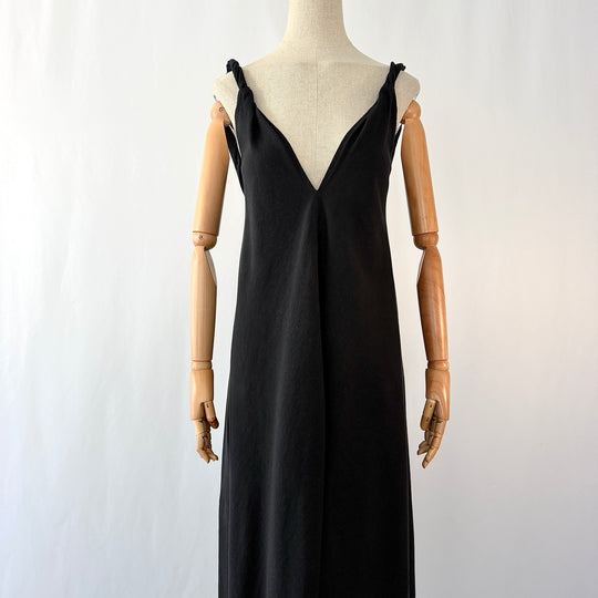 by Aylin Koenig Black Cotton Maxi Dress
