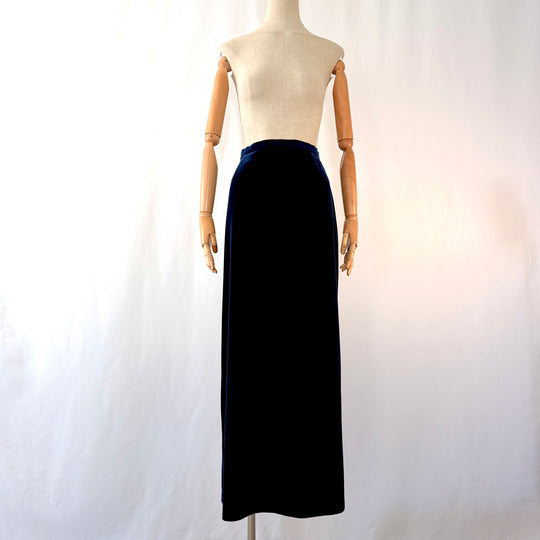 AKRIS Blue Velvet Maxi Skirt