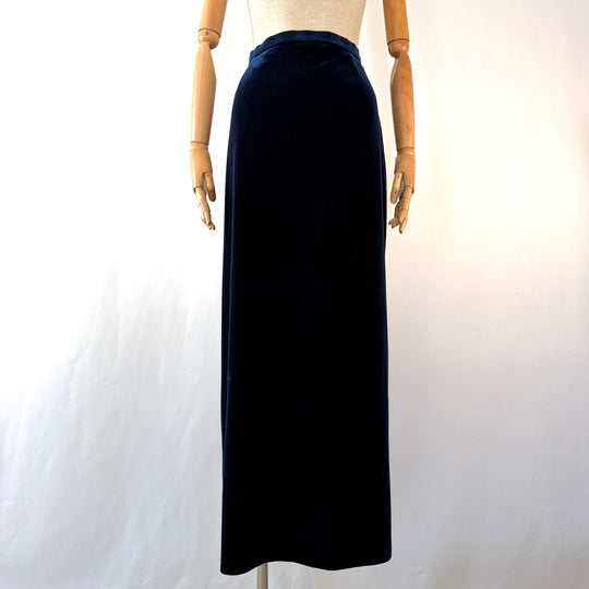 AKRIS Blue Velvet Maxi Skirt