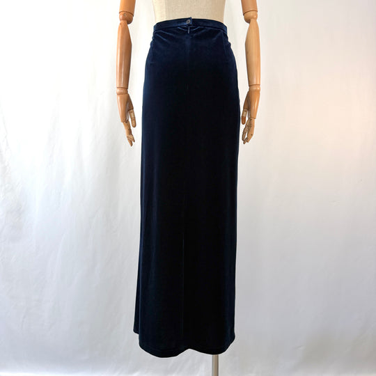 AKRIS Blue Velvet Maxi Skirt