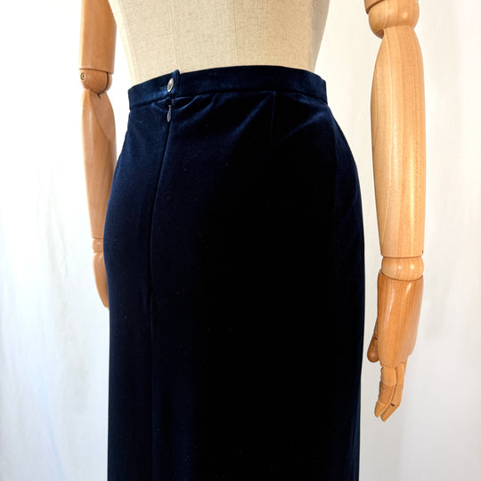 AKRIS Blue Velvet Maxi Skirt