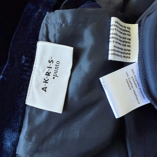 AKRIS Blue Velvet Maxi Skirt