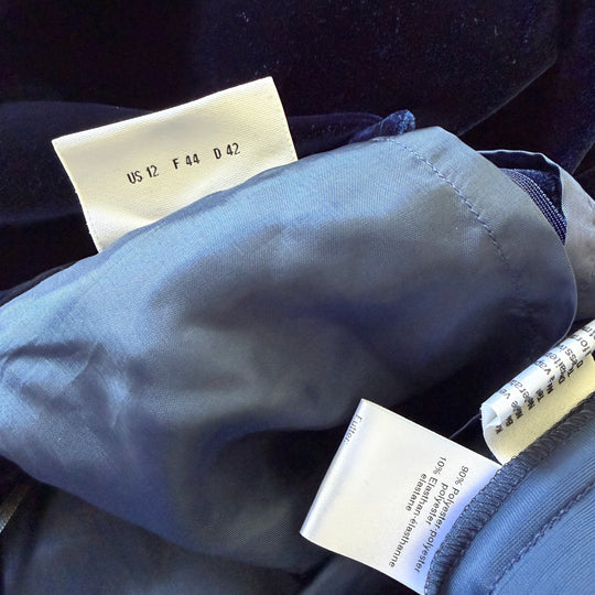 AKRIS Blue Velvet Maxi Skirt
