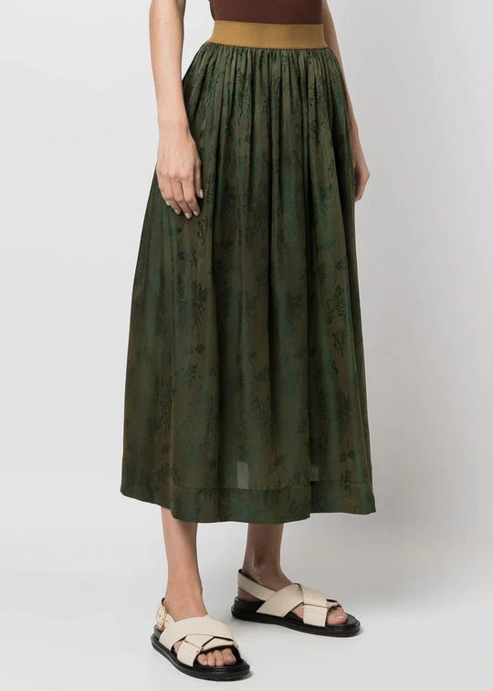 UMA WANG Archive 'Gillian' Floral Jacquard Silk-Blend Skirt