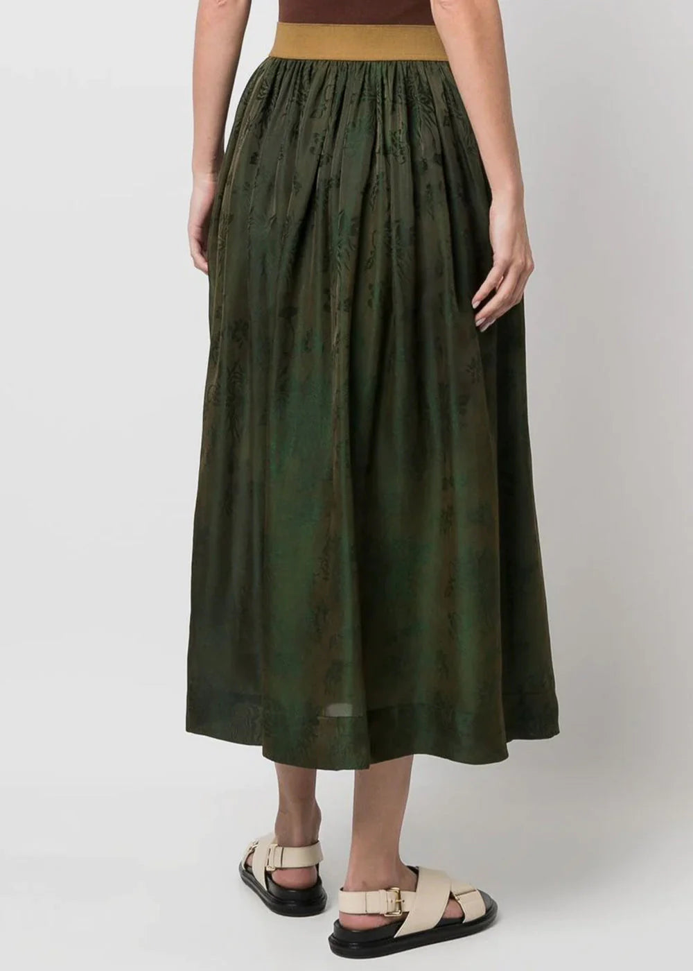 UMA WANG Archive 'Gillian' Floral Jacquard Silk-Blend Skirt