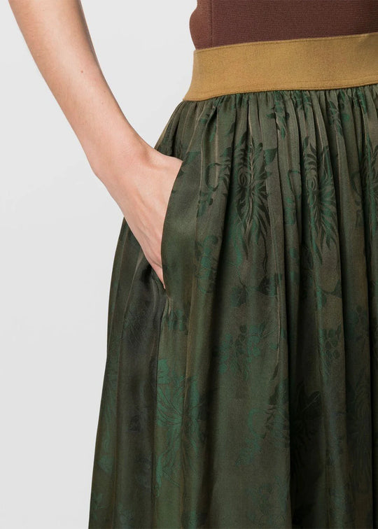 UMA WANG Archive 'Gillian' Floral Jacquard Silk-Blend Skirt