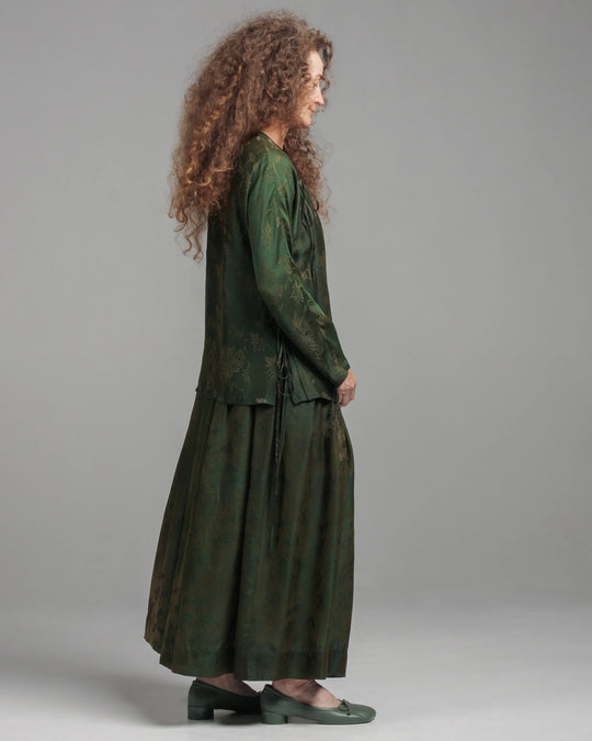 UMA WANG Archive 'Gillian' Floral Jacquard Silk-Blend Skirt
