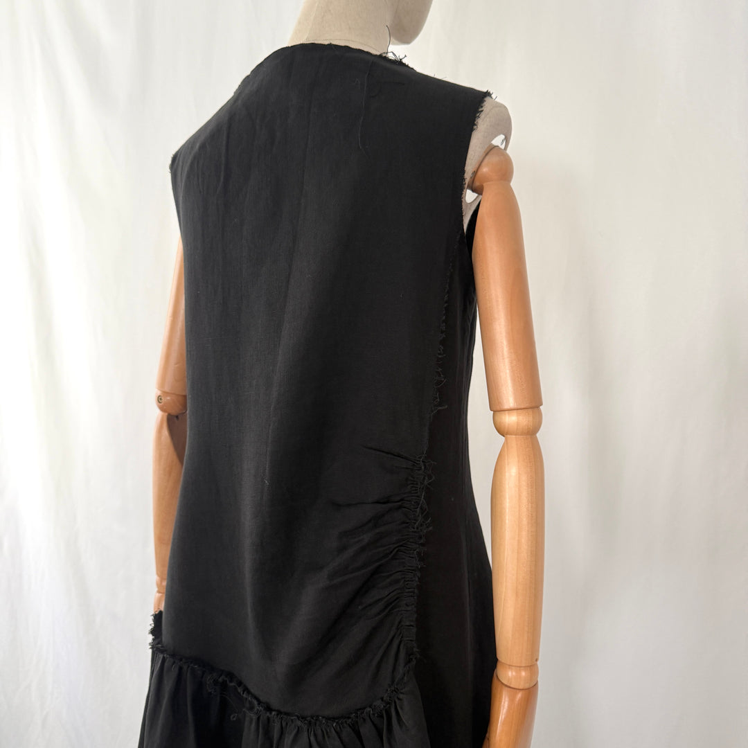 RUNDHOLZ Black Dress with an asymmetrical hem
