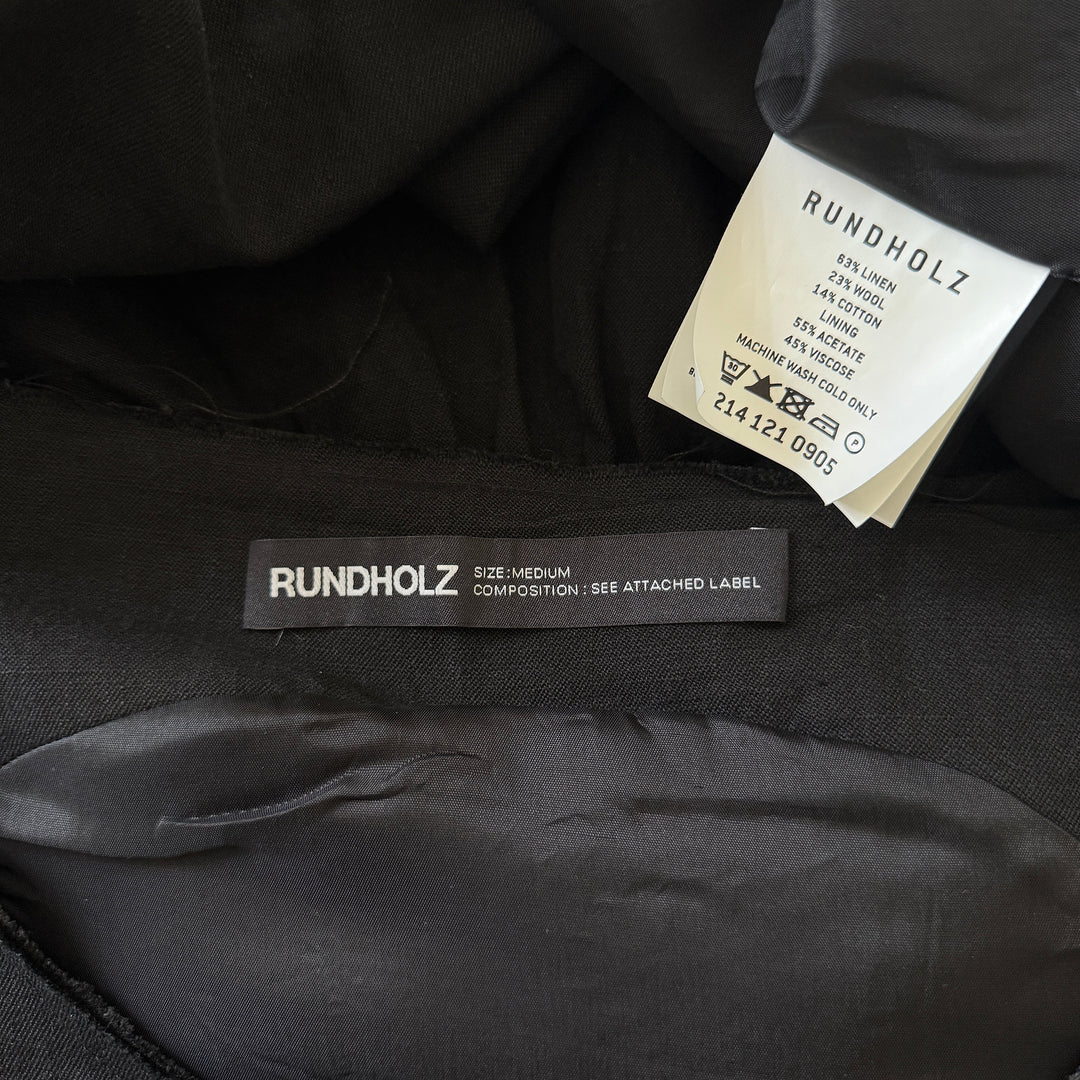 RUNDHOLZ Black Dress with an asymmetrical hem