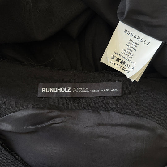 RUNDHOLZ Black Dress with an asymmetrical hem