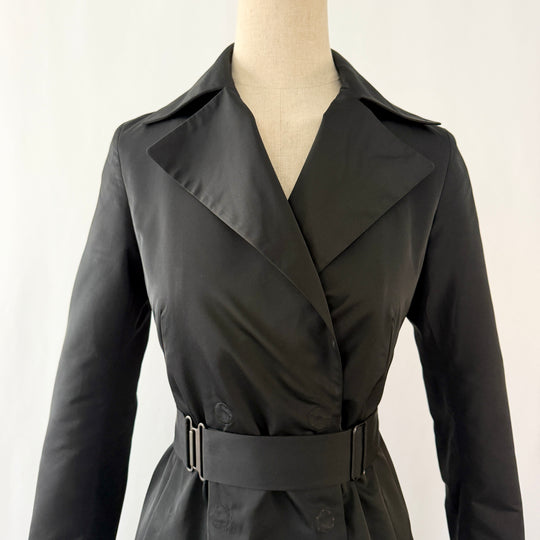 AKRIS Punto Black Belted Trench Coat
