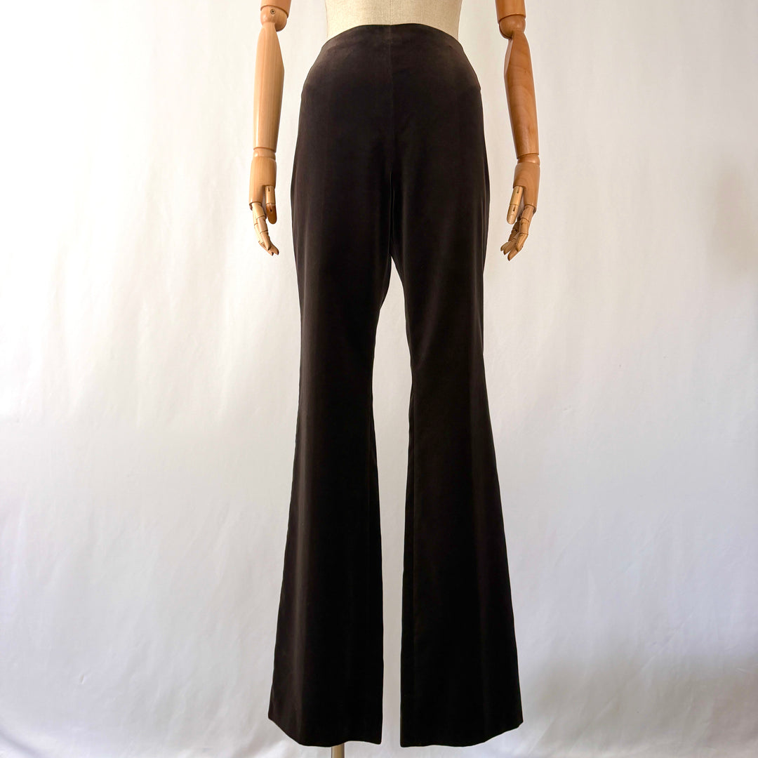 AKRIS Straight Brown Velvet Pants