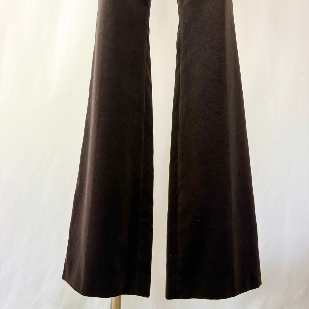AKRIS Straight Brown Velvet Pants