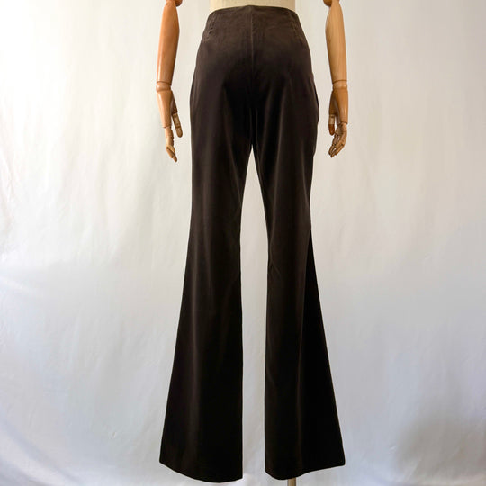 AKRIS Straight Brown Velvet Pants