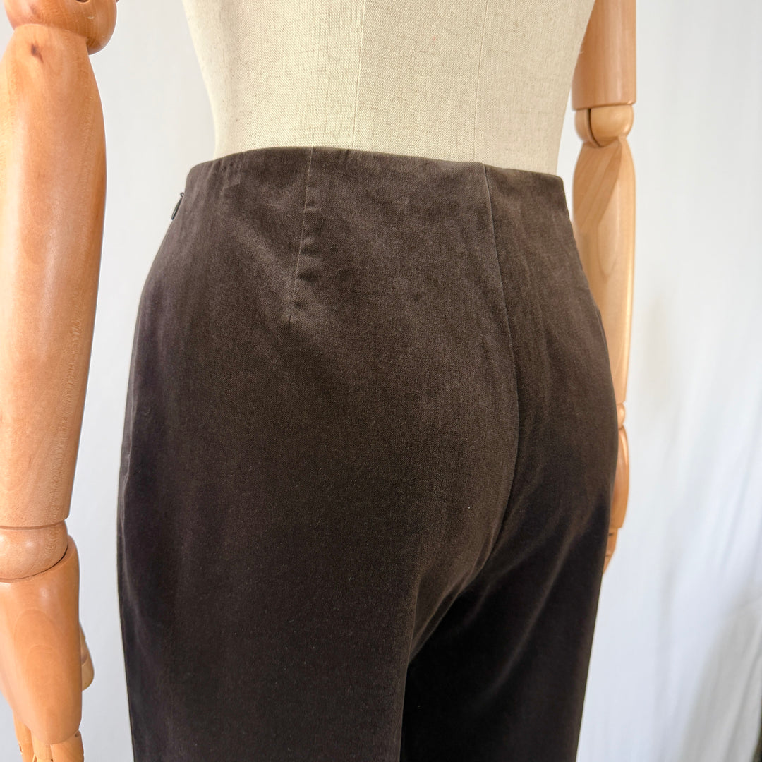 AKRIS Straight Brown Velvet Pants