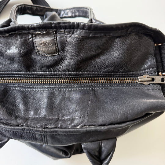 OXS RUBBER SOUL black leather tote bag, handcrafted archive 2014