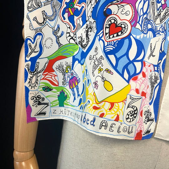 NIKI DE SAINT PHALLE L'Alphabet Silk Scarf