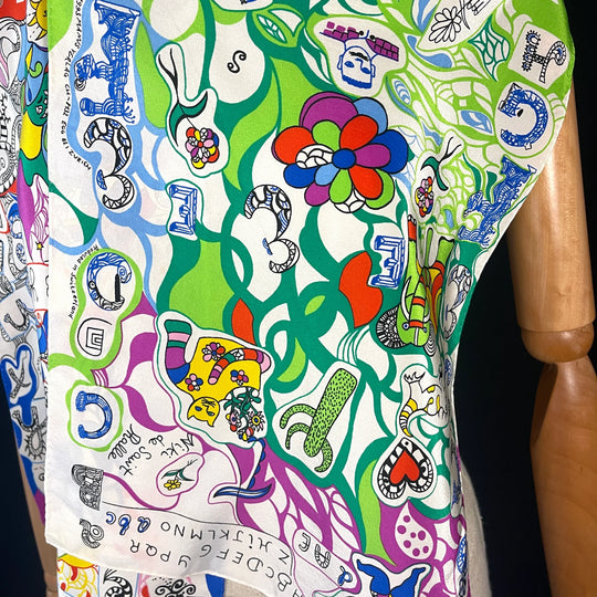 NIKI DE SAINT PHALLE L'Alphabet Silk Scarf