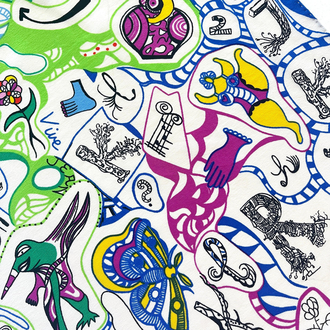 NIKI DE SAINT PHALLE L'Alphabet Silk Scarf