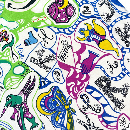 NIKI DE SAINT PHALLE L'Alphabet Silk Scarf
