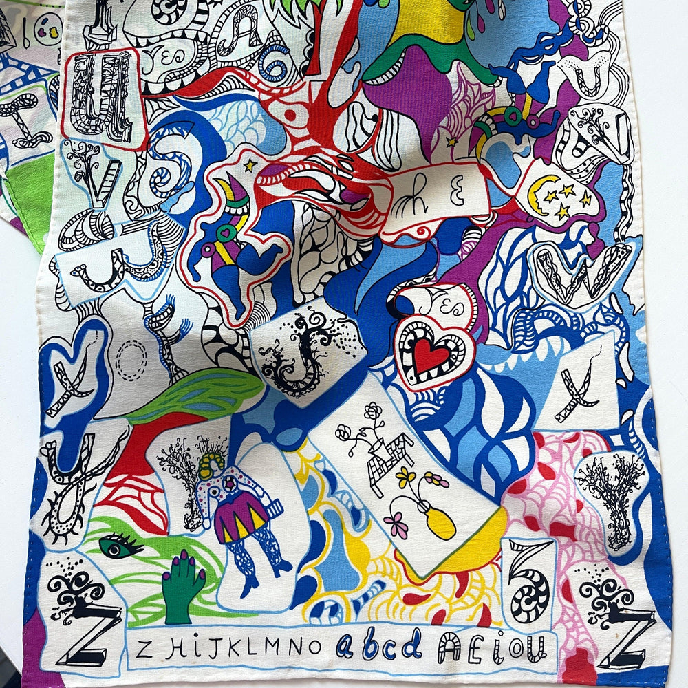 NIKI DE SAINT PHALLE L'Alphabet Silk Scarf