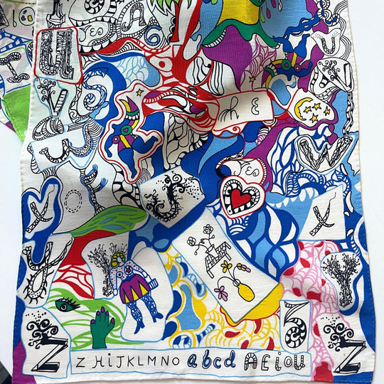 NIKI DE SAINT PHALLE L'Alphabet Silk Scarf