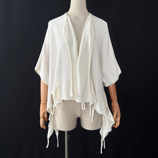 BARBARA SPEER White Cotton Cardigan
