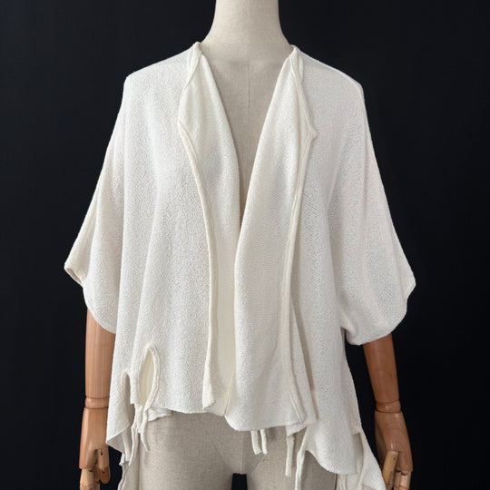 BARBARA SPEER White Cotton Cardigan