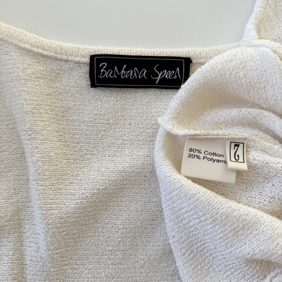 BARBARA SPEER White Cotton Cardigan