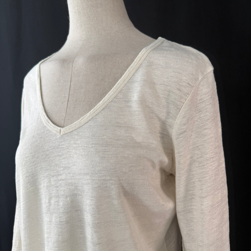 MAJESTIC FILATURES New 3/4 Sleeve V-neck Top