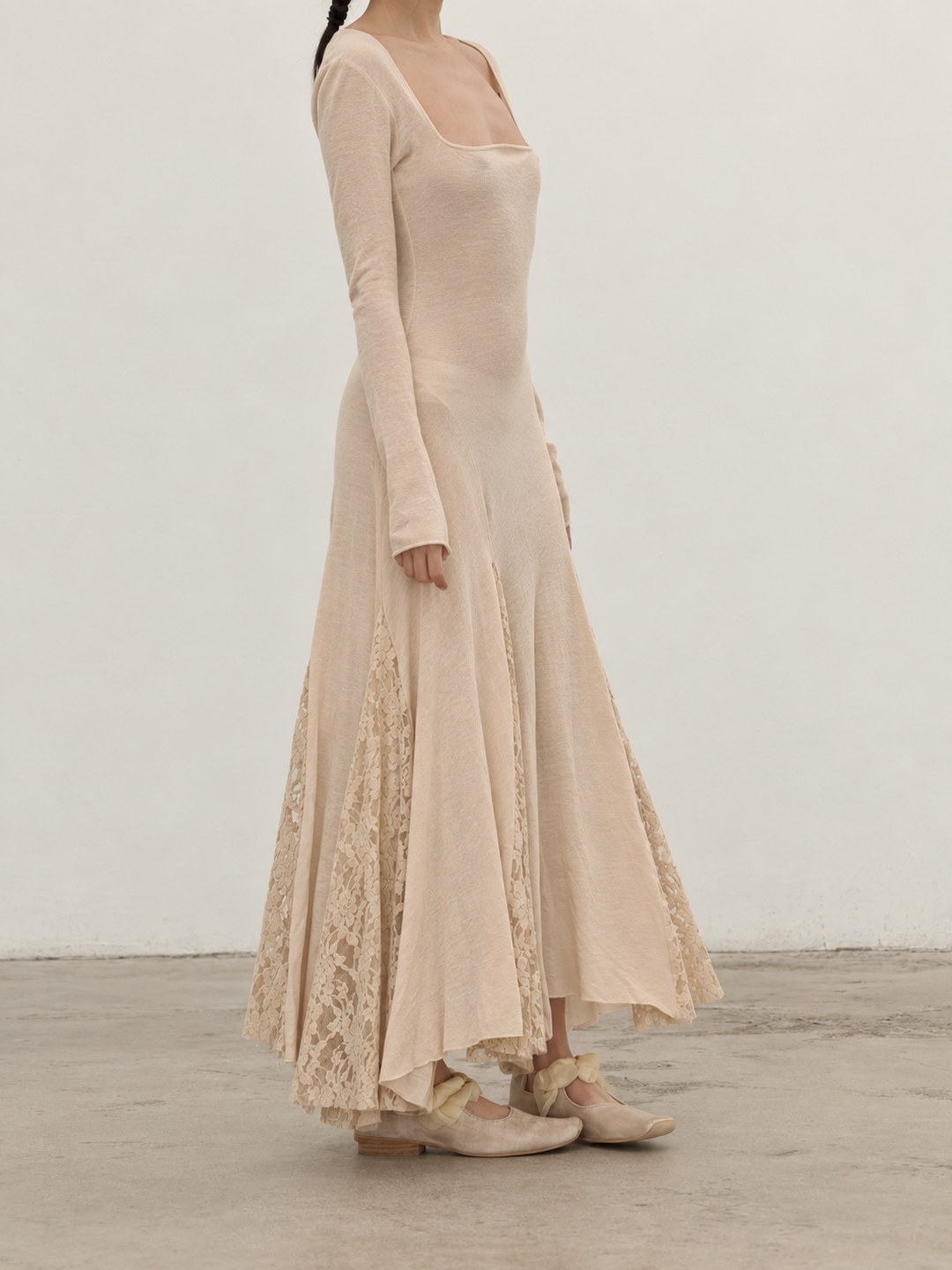 Peng Tai Lace-Panel New Maxi Dress — Rare Archive Piece