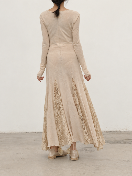 Peng Tai Lace-Panel New Maxi Dress — Rare Archive Piece