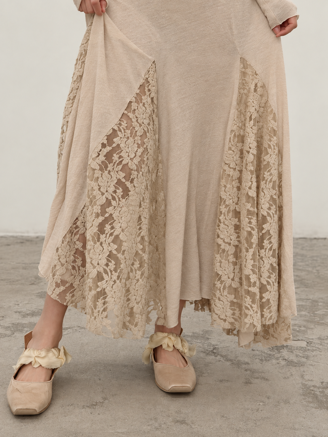 Peng Tai Lace-Panel New Maxi Dress — Rare Archive Piece