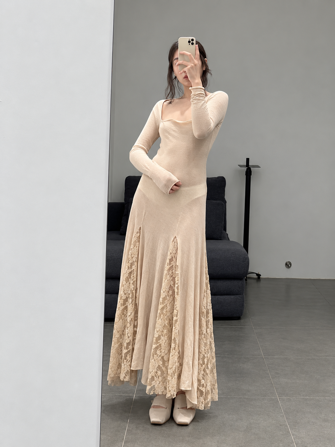 Peng Tai Lace-Panel New Maxi Dress — Rare Archive Piece